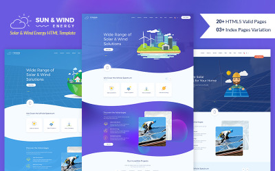 Reszponzív Sun and Wind Energy HTML Template Weboldal sablon 74625