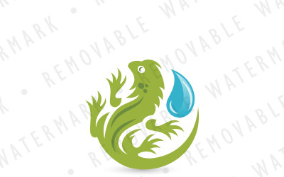 Aqua Iguana Logo Template