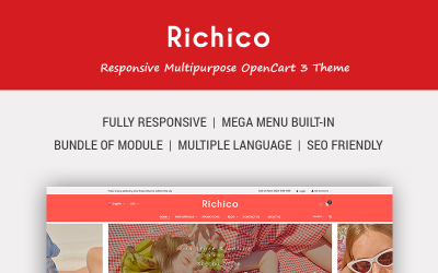 Richico - O modelo OpenCart limpo, mínimo e multiuso