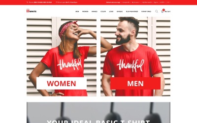 Twhite - Modèle OpenCart prêt à l&amp;#39;emploi pour T-Shirt Store