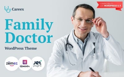 Careex - тема для сімейного лікаря WordPress Elementor