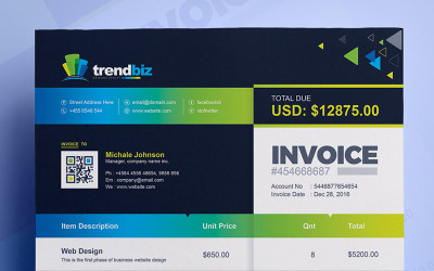 Szablon tożsamości korporacyjnej Business Invoice MS Word #74880