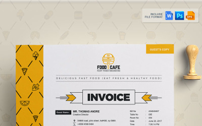Szablon tożsamości korporacyjnej Fast Food Invoice #74881