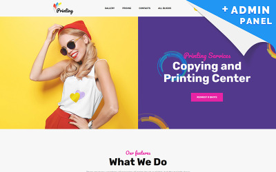 Landing Page Template namens "Printing Company" #74920