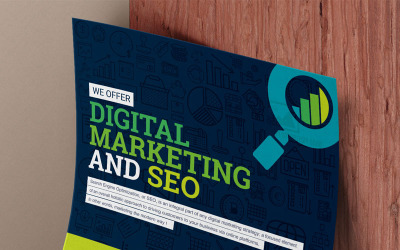 Reklamblad för SEO och digital marknadsföring - mall för företagsidentitet