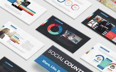 Social Counter PowerPoint-Vorlage