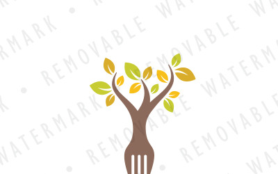 Modello di logo del ristorante di alimenti biologici