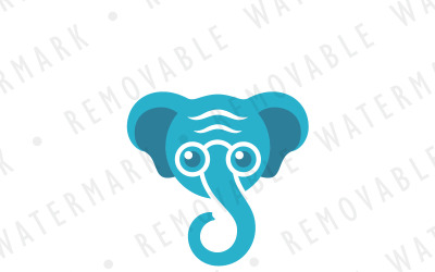 Plantilla de logotipo de elefante sabio