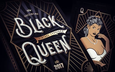 Black Queen  + bonus graphics Font