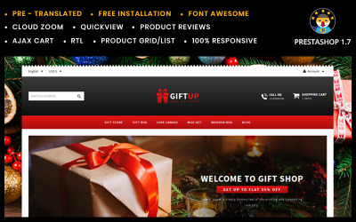 GiftUp Flowers and Gift shop PrestaShop Teması