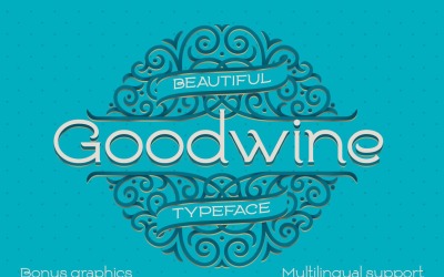 Goodwine, etichetta, carattere mockup