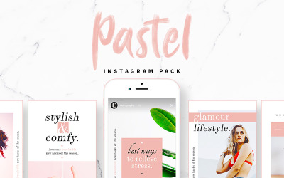 Pastel - Modèle d&amp;#39;histoires et de messages Instagram pour les médias sociaux