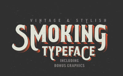 Smoking Typeface + Illustration Font