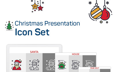 Kerstpresentatie PowerPoint Icon Set