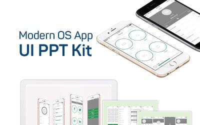 Modello PowerPoint del kit PPT dell&amp;#39;interfaccia utente dell&amp;#39;app del sistema operativo moderno