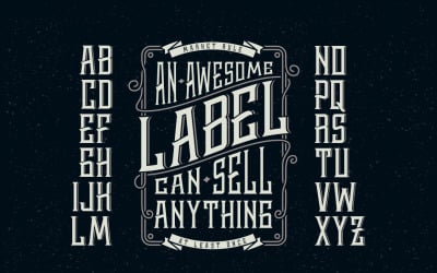 Whisky Label + Design Elements Lettertype