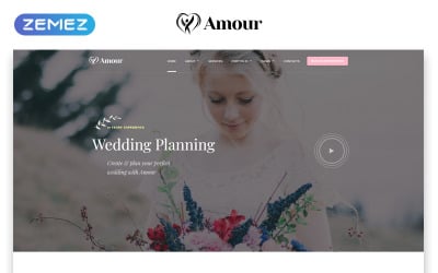 Amour-婚礼多页清洁Bootstrap HTML网站模板