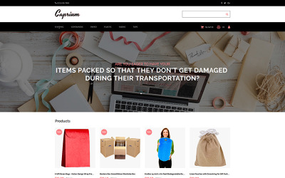 Caprium - Modèle de commerce électronique MotoCMS pour la boutique d&amp;#39;emballage