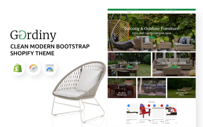 Gardiny - Tema Shopify Bootstrap limpio y moderno