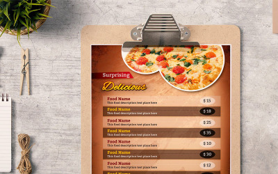 Menu cibo - modello di identità aziendale