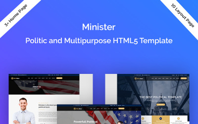Minister-Political & Multipurpose Responsive Templates de Landing Page №75494