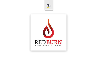 Modello di logo rosso in fiamme