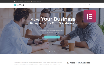 Responsivt Glowlex - Consulting Services Multipurpose Clean WordPress Elementor Theme WordPress-tema #75408