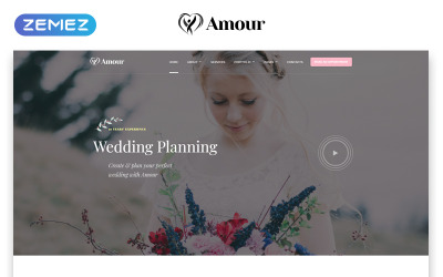 Reszponzív Amour - Wedding Multipage Clean Bootstrap HTML Website Template Weboldal sablon 75448