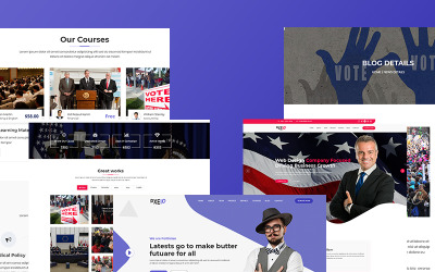 Tema di Landing Page Bootstrap #75402 "Pxeio – Political Responsive"