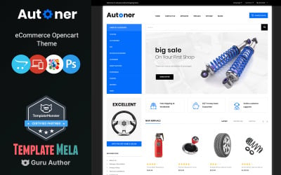 Autoner - Oto Yedek Parça Mağazası OpenCart Şablonu