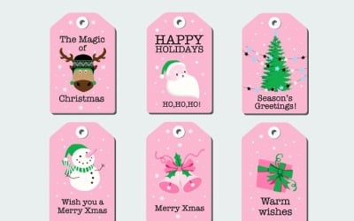 Noel hediyesi etiketleri - illüstrasyon