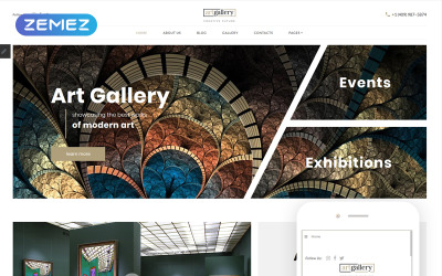 Joomla Vorlage namens "artgallery - Art Responsive Elegant" #75514