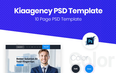"Kiaagency PSD Template" - PSD шаблон №75513