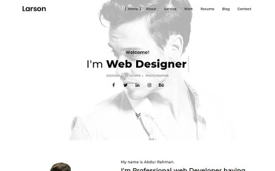 Larson - Minimal Personal/Portfolio Template Landing Page Template