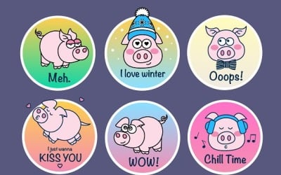 Piggy emblem - illustration