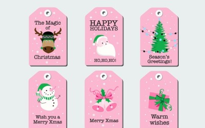 Рождественские подарочные этикетки - Иллюстрация