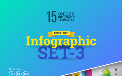 3D affärsuppsättning-03 infografiska element