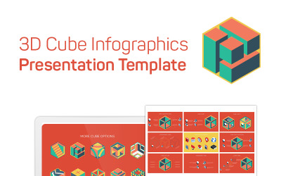 3D Cube Infographics vol.2 PowerPoint sablon