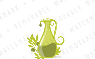 Modelo de logotipo do jarro de azeite de oliva
