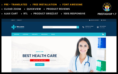 Responsive Wellness Medicine & Sanitizer Store Prestashop #75644