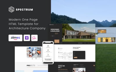 Spectrum - Modèle de page de destination HTML moderne sur une page d'architecture