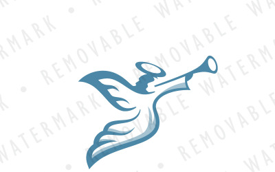Ängel med Trumpet Logo Mall