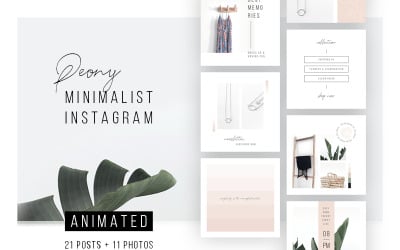 Анимированные посты в Instagram - шаблон для социальных сетей Peony