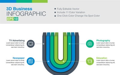 Elementos de infográfico do vetor 3D