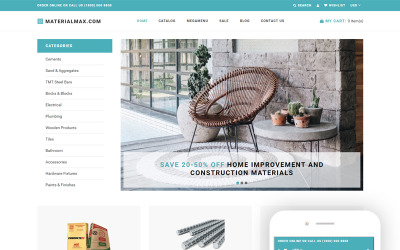 Materialmax - отзывчивая тема Shopify для строительных материалов