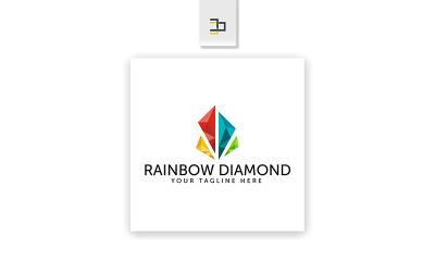 Modèle de logo de diamants arc-en-ciel