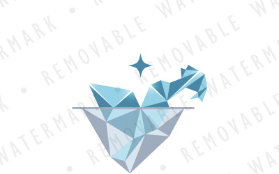 Modello di Logo di Polar Bird Iceberg