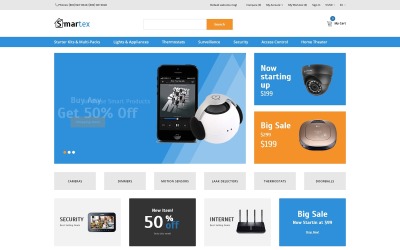 Smartex - Modello OpenCart pulito per elettronica e gadget