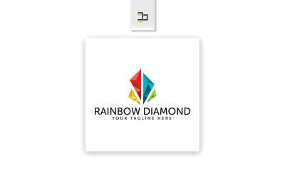 Szablon logo tęczowych diamentów