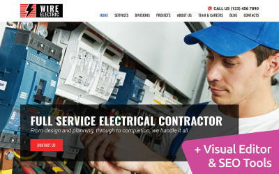 Szablon Moto CMS 3 Wire - Electrical Company #75773